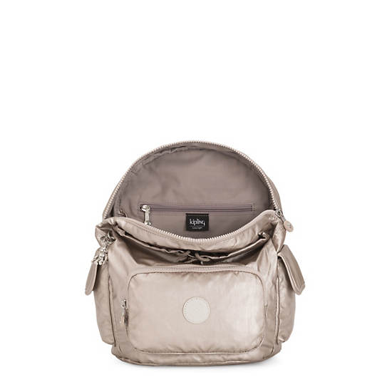 Kipling City Pack Small Metallic Rygsække Beige | DK 1515JP